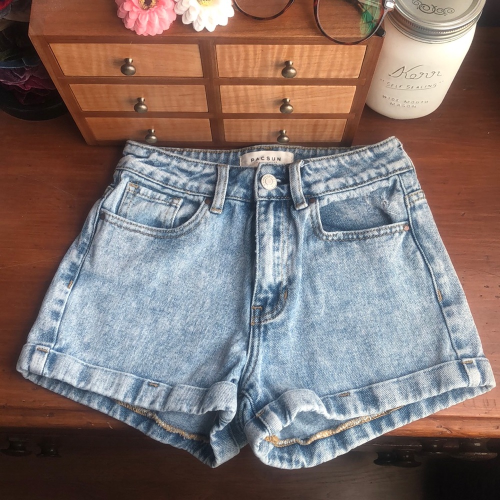 Light Blue Pacsun Mom Shorts